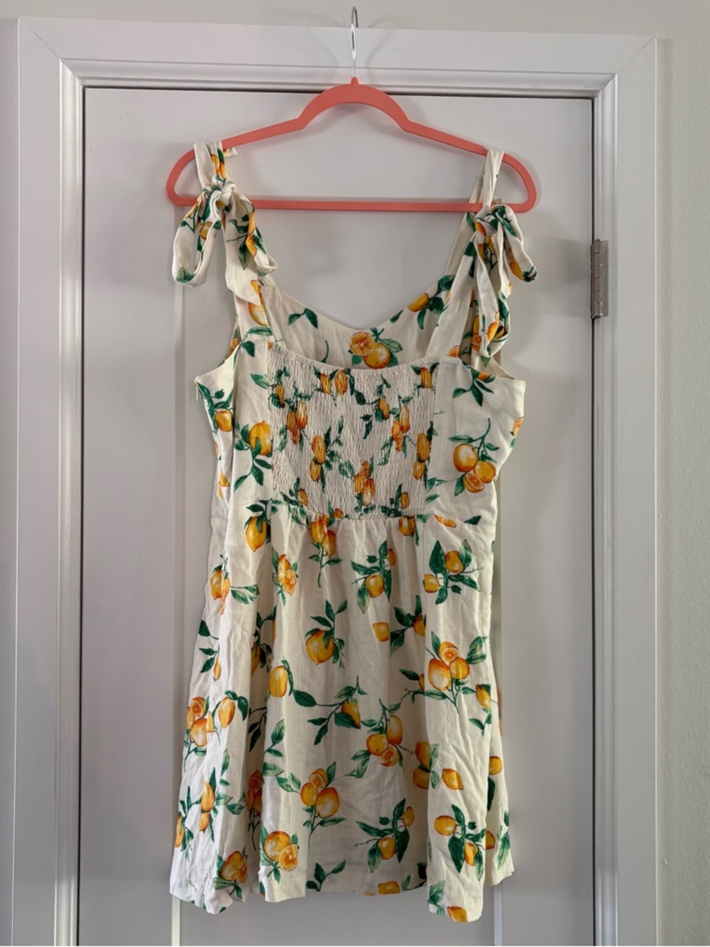 Skies Are Blue Women’s Lemon Print Tie-Shoulder Sundress‎ Mini - Picture 7 of 7